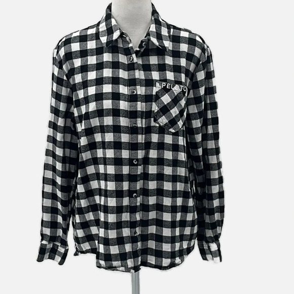 Peloton Cotton Flannel Buffalo Check Button Front Long Sleeve Shirt - Medium - Picture 2 of 8
